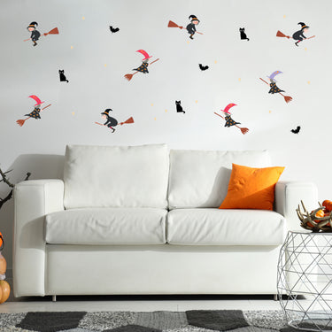 Witches, Cats, & Bats Wall Decals